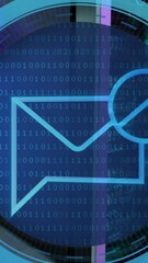 Poster - Animation of email icon in circles over servers