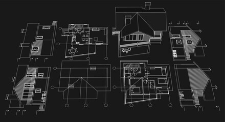 Aufkleber - house plan concept 3d illustration