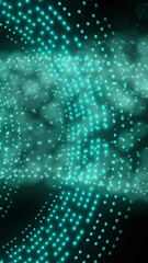 Poster - Animation of flashing green lights pattern on black background