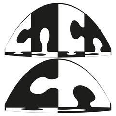 Poster - Abstract semicircle shape. Monochrome pattern element. Geometric icon design. Modern vector illustration