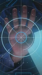 Poster - Animation of data processing and biometric hand reading