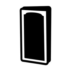 Poster - Solid Black playing card silhouette with a curved top and white border