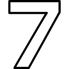 Poster - Number seven (7) outline icon vector
