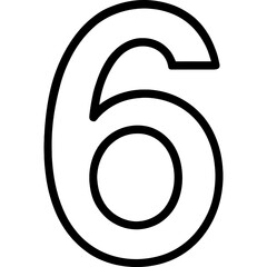 Poster - Number six (6) outline icon vector