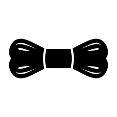 Poster - Stylized Black Silhouette of Bow Tie on Plain White Background