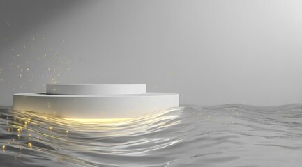 Aufkleber - Elegant Stage with Soft Golden Light Glow