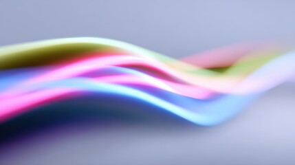 Poster - Abstract neon light trails on white background