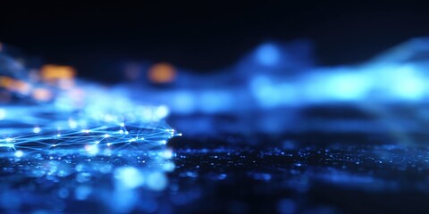 Poster - High Tech Digital Network Data Connectivity Concept with Light Effects and Abstract Background.
