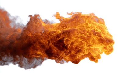 Poster - Fire flame effect isolated on white background