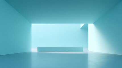 Poster - Minimalist modern interior with clean lines and bright natural light in a spacious room.