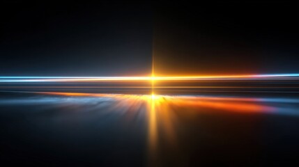 Fototapete - Abstract vibrant light streaks at sunrise or sunset creating dynamic digital background.