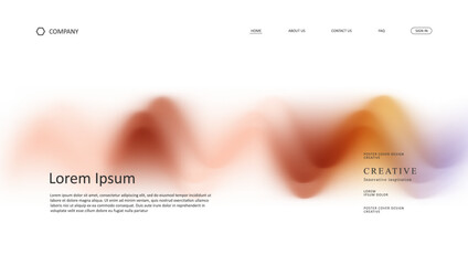 Fototapete - Abstract wave of landing page. fluid gradient website design	
