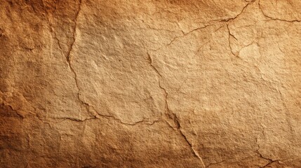 Poster - Close Up of Old Textured Cracked Paper Surface in Brown Color with Details.