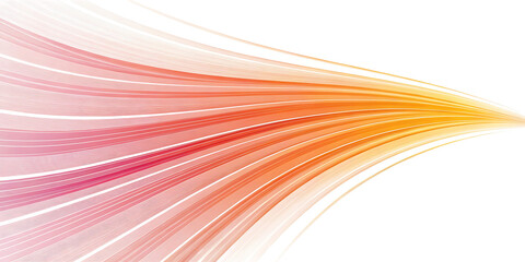 Fototapete - Abstract flowing lines of pink and orange light isolated on transparent background