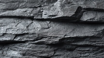 Aufkleber - Close-up View of Textured Gray Rock Surface Showing Natural Layered Formation and Cracks.