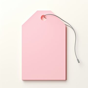3D Rendered Pink Price - Tag with String for Retail, Product Labeling and Marketing Use 