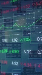 Poster - Animation of financial data processing over dark background