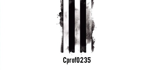Poster - Abstract black and white design with three vertical stripes and textured edges