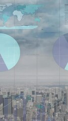 Poster - Animation of financial data processing over city