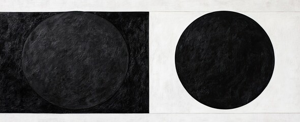 Poster - Two dark circles within a light-colored field