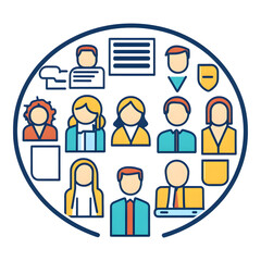 Poster - Team collaboration event office infographic professional environment aerial view business concepts