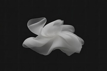 Poster - Light gray fabric drapes against dark background