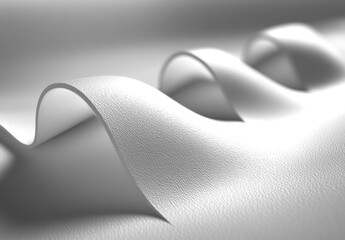 Poster - Abstract, white, textured waves.  Close-up view of undulating, smooth forms