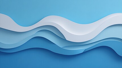 Poster - Abstract layered paper waves background with flowing shapes and smooth curves.