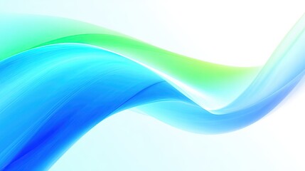 Poster - Dynamic Abstract Background with Blue Green Curved Waves for Digital Design.