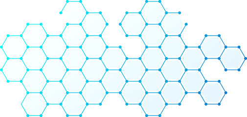 Fototapete - Blue hexagonal network abstract background. Clean tech background with blue hexagonal structure. Concept and idea for healthcare, technology, innovation, medicine, technology,  science and research.