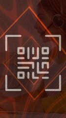 Poster - Animation of qr code over women using phone headset