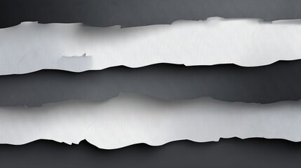 Poster - Close-up of torn paper strips in different shades of gray with textured edges and rough surface detail.