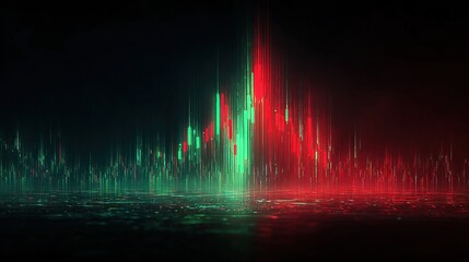 Poster - Abstract digital sound wave visualization with vibrant green and red spectrum glow.