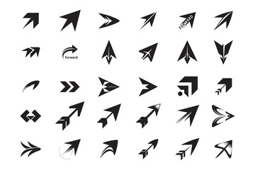 Poster - Collection of Black Arrows and Directional Symbols