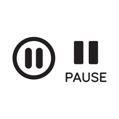Poster - Black pause symbol and word on white background icon