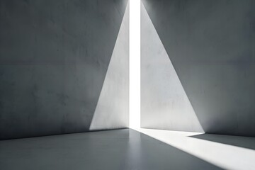 Poster - Narrow Light Gap Between Concrete Walls – Minimal Architecture and Dramatic Contrast

