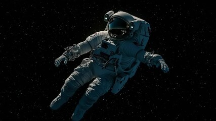 Wall Mural - Astronaut in space suit, drifting in the void.