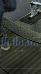 Poster - Animation of financial data processing over business people
