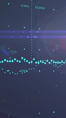 Leinwandbilder - Animation of graphs, increasing numbers and lens flare against abstract background