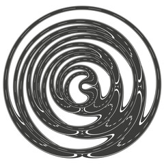 Poster - Thick spiral icon. Swirling brush loop. Monochrome Vector whirl. Dynamic vortex pattern.