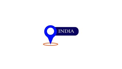 Poster - India location pin icon sign illustration indicating geographic pointing location on white background suitable for travel or tourism concepts