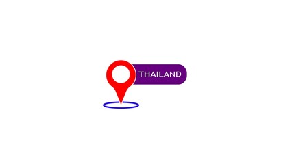 Poster - Thailand destination pinpoint icon design illustration showing travel location concept for tourism and exploration with red location marker