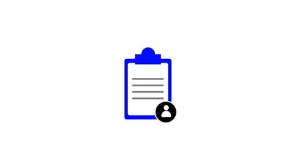 Poster - Simple vector illustration of a clipboard symbol representing employee information access or human resource management against a pure white background