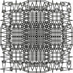 Poster - Intricate grid motif. Square lattice lines. Abstract mesh Vector. Symmetric network artwork.
