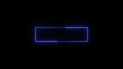 Poster - Neon glowing rectangle frame on black background illuminated with a futuristic and modern aesthetic for digital design
