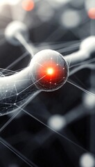 Poster - Futuristic Network Structure Showcasing Advanced Communication Links on a Microscopic Scale