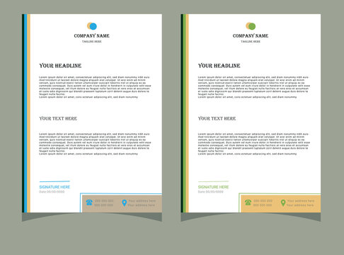 Sample text is for display only Corporate Letterhead template Design. Beautiful two color combination.