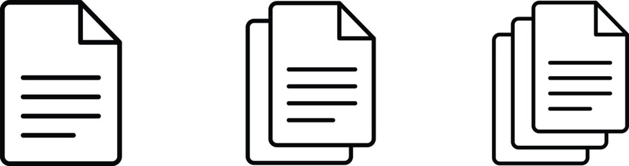 Poster - Paper documents icons. paper symbol with single and multiple page. vector illustration .