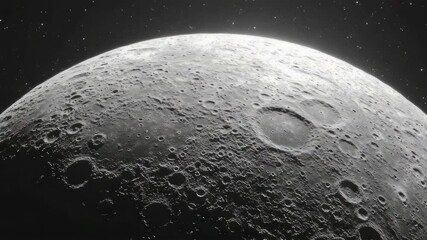 Wall Mural - moon's cratered surface with earth in the background, captured by a high-resolution camera.
