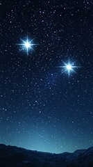 Wall Mural - three bright stars twinkling in the night sky.